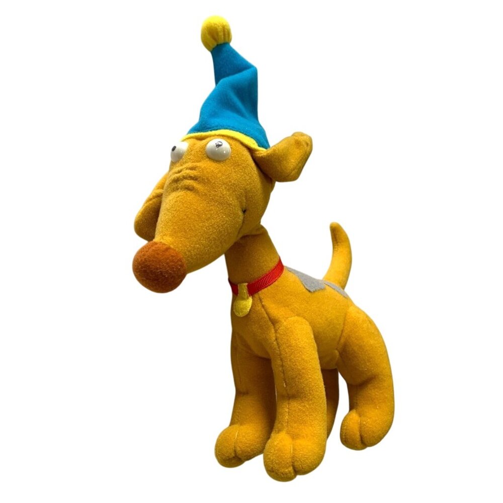Rugrats 1998 Vintage Dog Spike Plush Stuffed Animal Doll Toy blue Cap hat 8 in l